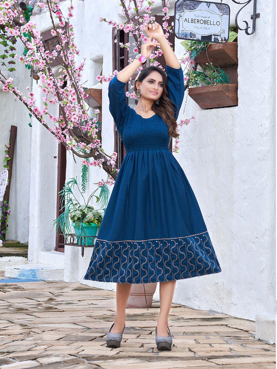 Rung Tulsi Fancy Ethnic Wear Designer Anarkali Kurtis Collection
